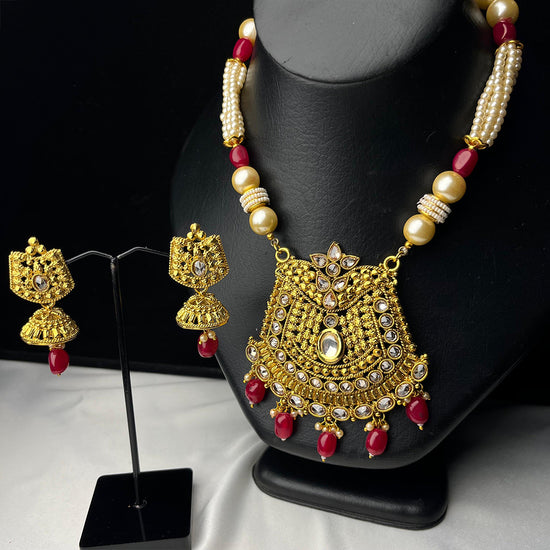 Ziva Necklace Set ( Red )