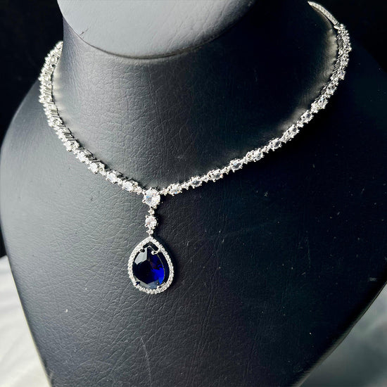 Ocean Blue Cascade Necklace Set