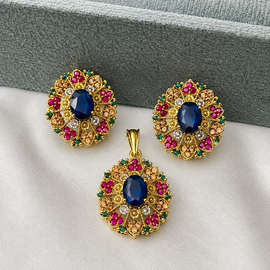 Sapphire Grace Pendant Set