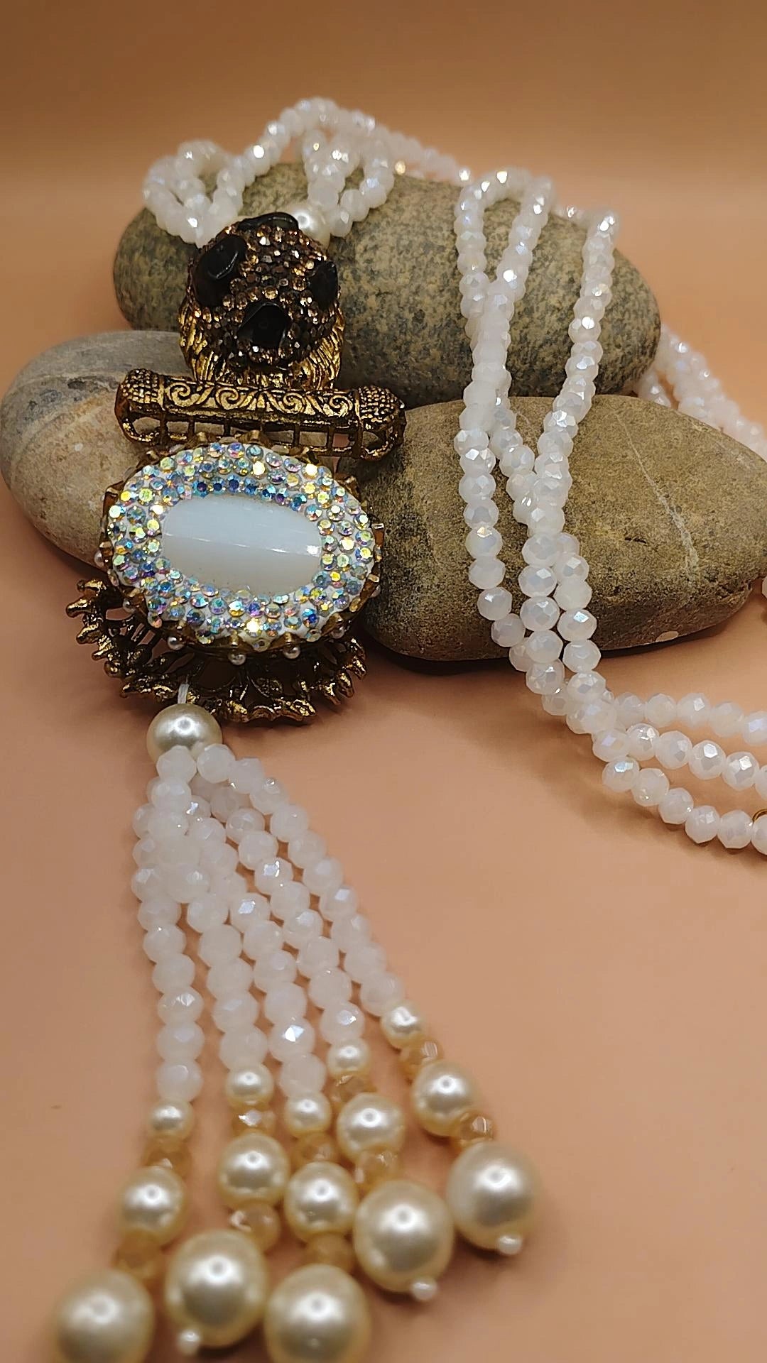 White beauty - Turkish Inspired Mala - small pendant