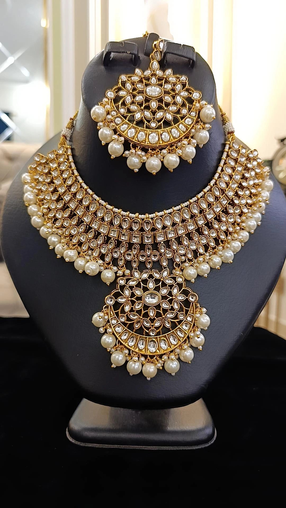 Pearly Kundan bridal set