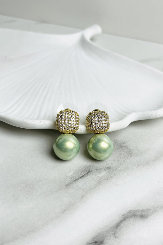 Pave Perfection Pearl Earrings