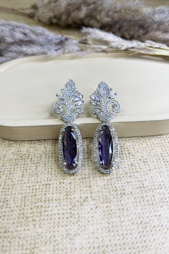 Purple Crystal Earrings