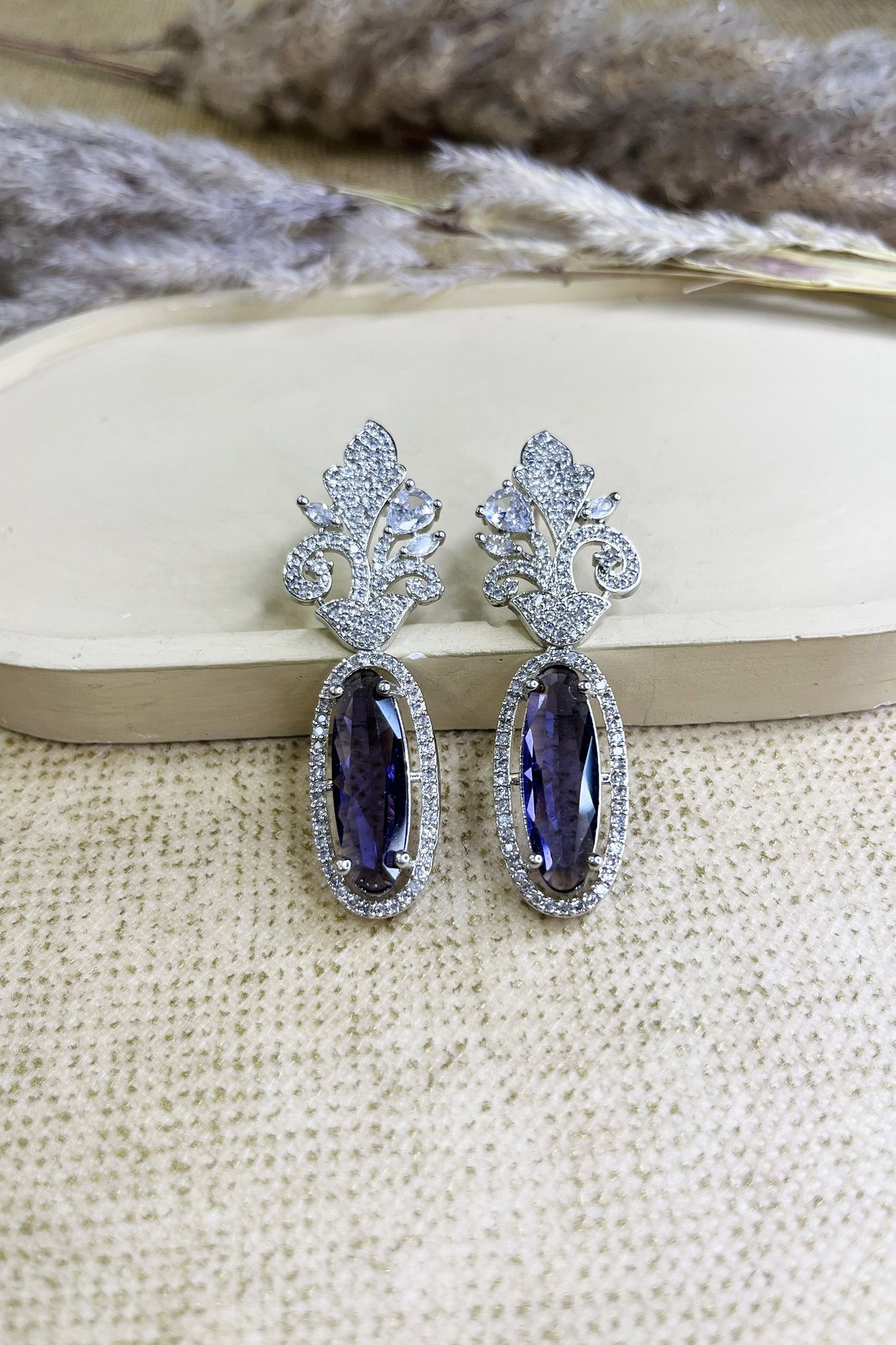 Purple Crystal Earrings