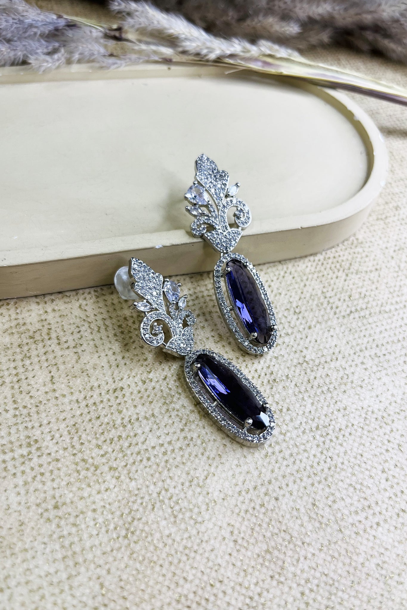 Purple Crystal Earrings