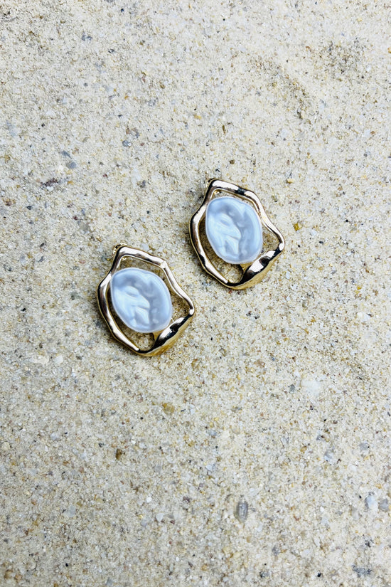 Geometric Pearl Studs