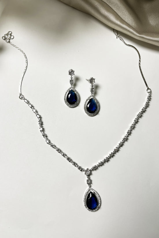 Ocean Blue Cascade Necklace Set
