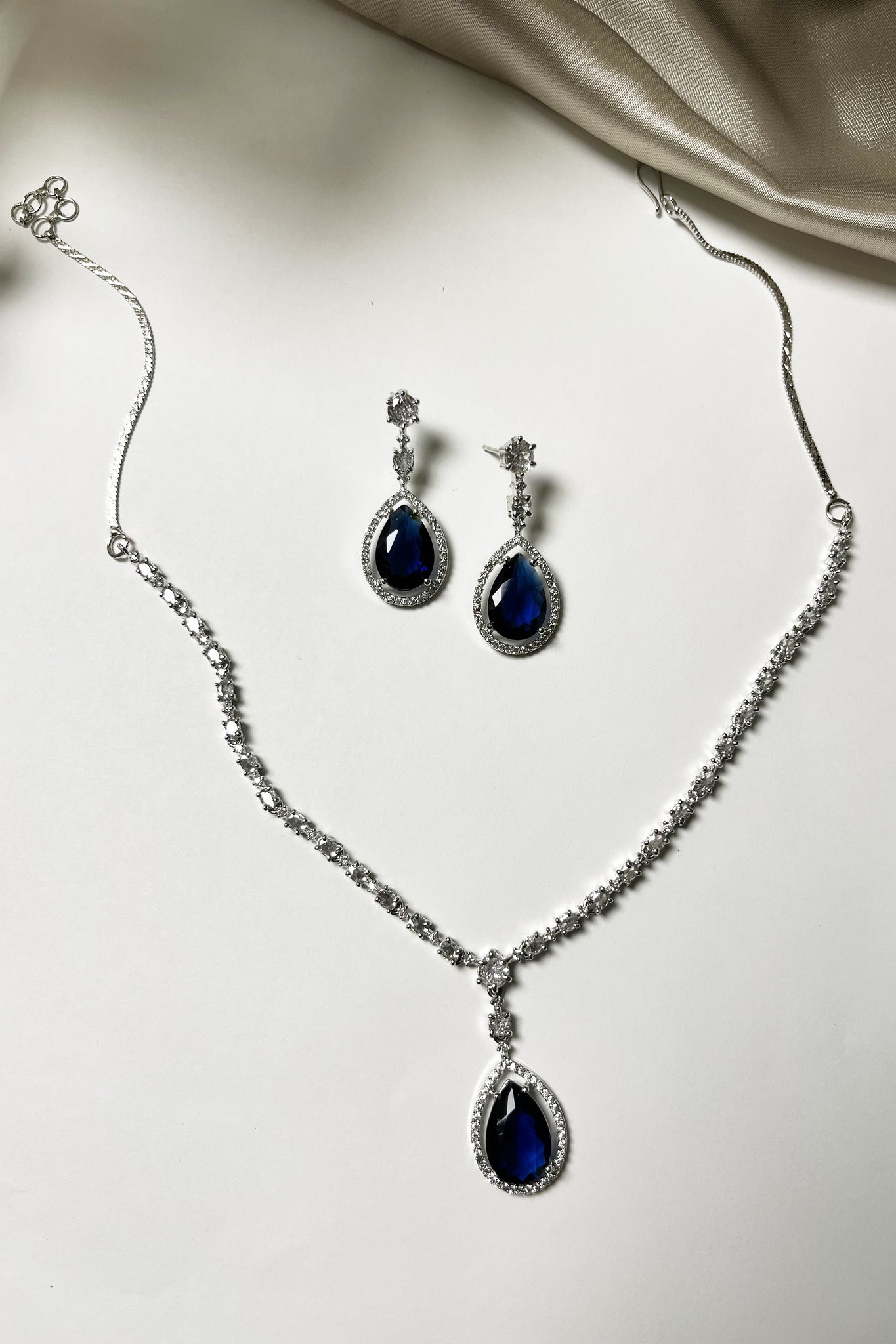 Ocean Blue Cascade Necklace Set
