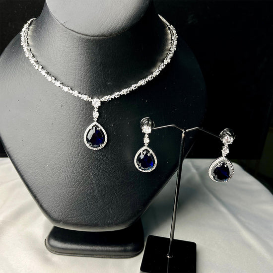Ocean Blue Cascade Necklace Set