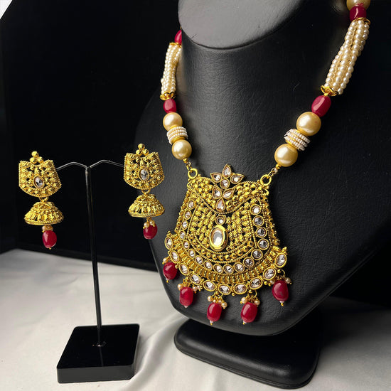 Ziva Necklace Set ( Red )