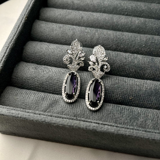 Purple Crystal Earrings