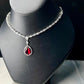 Ruby Red Cascade Necklace Set